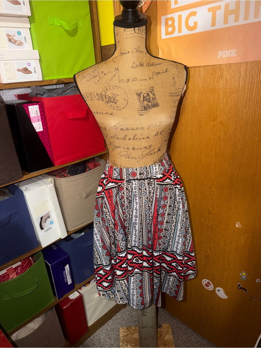 LuLaRoe Red, Black & White Circle Skirt